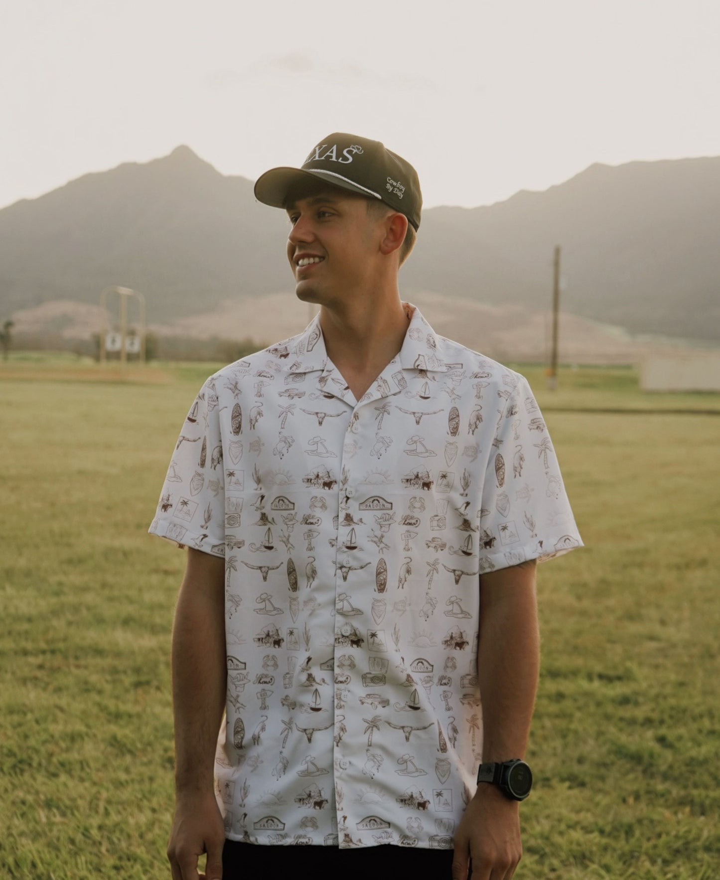 Desert Bloom Drift Unisex button shirt